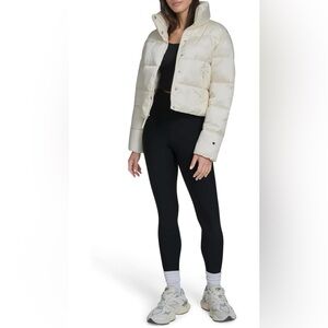 NWT Champion Cropped Puffer Jacket M S Medium Small White